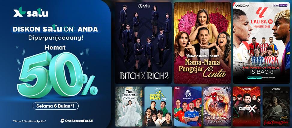 Diskon SATU ON 50% Anda Diperpanjang Sampai 6 Bulan!