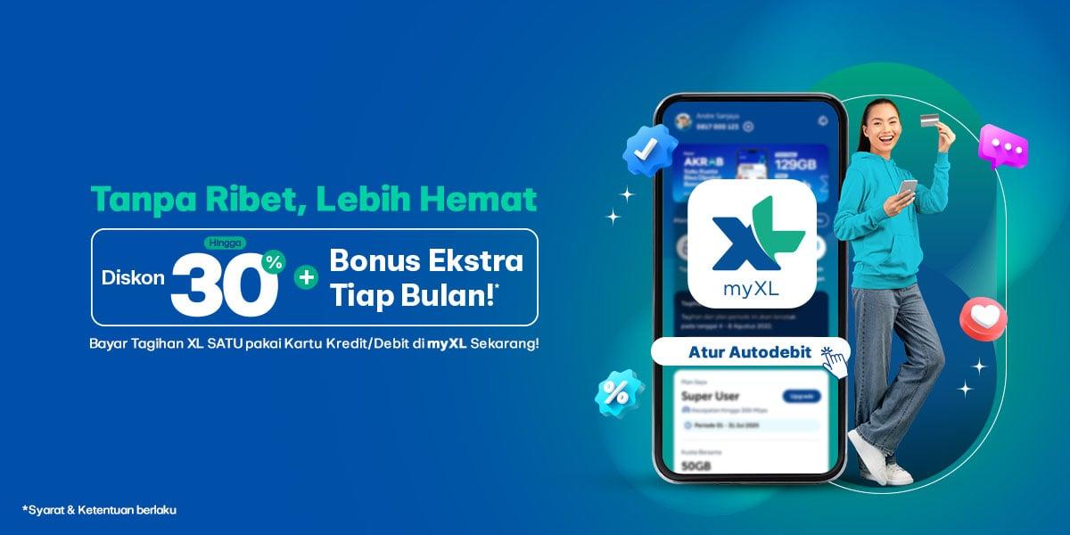 Bayar Tagihan XL SATU Pakai Kartu di myXL, Nikmati Bonus Ekstra Tiap Bulan!
